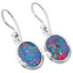 Oval Natural AAA Australian Opal 925 Sterling Silver Earrings, 1/2"