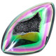 Freeform Opal Titanium Agate Druzy Drusy 41x24mm Cabochon US Made, 1 5/8"