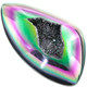 Freeform Opal Titanium Agate Druzy Drusy 41x24mm Cabochon US Made, 1 5/8"