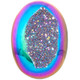 Oval Rainbow Titanium Agate Druzy Drusy 35x22mm Cabochon US Made, 1 3/8"