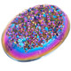 Oval Rainbow Titanium Agate Druzy Drusy 35x22mm Cabochon US Made, 1 3/8"