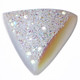 Trillion White Opal Titanium Agate Druzy 25x25mm Cabochon US Made, 1"