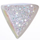 Trillion White Opal Titanium Agate Druzy 25x25mm Cabochon US Made, 1"