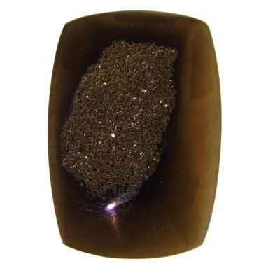Us-made Rectangle Chocolate Titanium Druzy Drusy Cab Cabochon, 3/4"