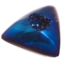 Trillion Cobalt Blue Titanium Agate Druzy 20x20mm Cabochon US Made, 3/4"