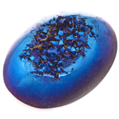 1" Oval Cobalt Titanium Agate Druzy Cabochon