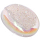 Oval White Opal Titanium Agate Druzy Drusy 25x15mm Cabochon US Made, 1"