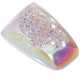 Trapezium White Opal Titanium Agate Druzy 18x12mm Cabochon US Made, 3/4"