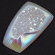 Trapezium White Opal Titanium Agate Druzy 30x20mm Cabochon US Made, 1 1/8"