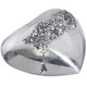 Us-made Heart Silver Mist Titanium Druzy Drusy Cab Cabochon, 1 3/8"