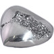 Us-made Heart Silver Mist Titanium Druzy Drusy Cab Cabochon, 1 3/8"