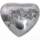 Us-made Heart Silver Mist Titanium Druzy Drusy Cab Cabochon, 1 3/8"