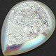 Pear White Opal Titanium Agate Druzy 35x25mm Teardrop Cabochon, 1 3/8"