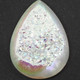 Pear White Opal Titanium Agate Druzy 35x25mm Teardrop Cabochon, 1 3/8"