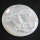 Handcarved Moon And Sun Face Opened Eyes Mother Of Pearl Bead Cabochon, 1 1/4"