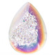 Pear White Opal Titanium Agate Druzy 25x18mm Teardrop Cabochon, 1"