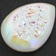 Pear White Opal Titanium Agate Druzy 20x15mm Teardrop Cabochon, 3/4"