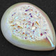 Pear White Opal Titanium Agate Druzy 20x15mm Teardrop Cabochon, 3/4"