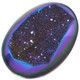 1" Peacock Purple Green Oval Titanium Druzy Cabochon