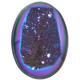 1" Peacock Purple Green Oval Titanium Druzy Cabochon