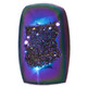 1" Rectangle Peacock Purple Green Titanium Druzy Cabochon
