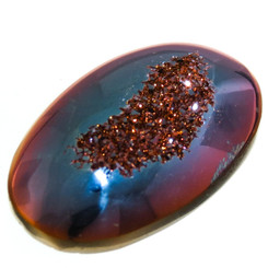 Oval Twilight Sunset Titanium Agate Druzy 25x15mm Cabochon US Made, 1"