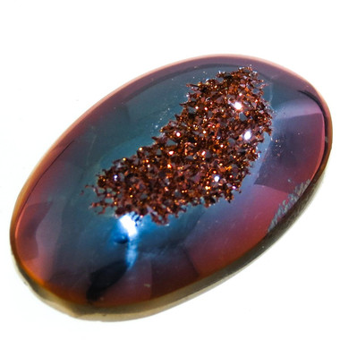 Oval Twilight Sunset Titanium Agate Druzy 25x15mm Cabochon US Made, 1"