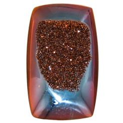 Rectangle Twilight Sunset Titanium Agate Druzy 24x15mm Cabochon, 1"