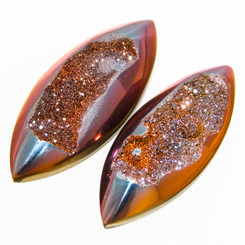 Eye Twilight Sunset Titanium Agate Druzy 25x10mm Cabochon US Made, 1"