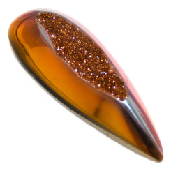 Pear Twilight Sunset Titanium Agate Druzy 28x10mm Cabochon US Made, 1 1/8"