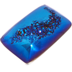 Rectangle Cobalt Blue Titanium Agate Druzy 35x22mm Cabochon US Made, 1 3/8"