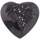 3/4 Heart Black Knight Titanium Druzy Cabochon