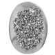 Us-made Oval Silver Mist Titanium Druzy Drusy Cab Cabochon, 1 3/8"