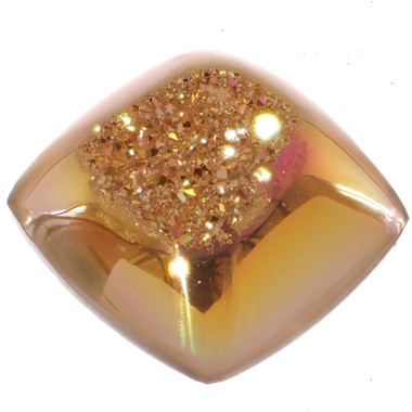 Us-made Square Strawberry Mocha Titanium Druzy Drusy Cab Cabochon, 3/4"