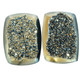 Rectangle Top Notch Lemon Blue Titanium Agate Druzy 14x10 Cabochon, 1/2"