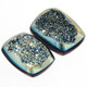 Rectangle Top Notch Lemon Blue Titanium Agate Druzy 14x10 Cabochon, 1/2"