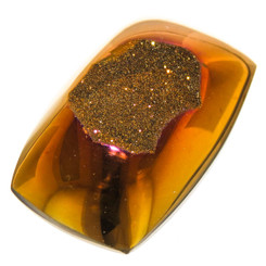 Us-made Rectangle Weeping Willow Titanium Druzy Drusy Cab Cabochon, 1 3/8"