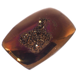 Us-made Rectangle Weeping Willow Titanium Druzy Drusy Cab Cabochon, 3/4"