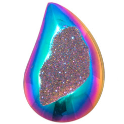Teardrop Rainbow Titanium Agate Druzy Drusy 35x23mm 32.0ct Cabochon, 1 3/8"