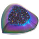 3/4" Heart Peacock Purple Green Titanium Druzy Cabochon