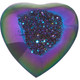 3/4" Heart Peacock Purple Green Titanium Druzy Cabochon