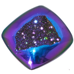 3/4" Cusion Square Peacock Purple Green Titanium Druzy Cabochon
