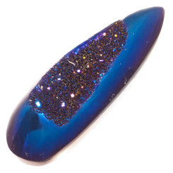 Pear Cobalt Blue Titanium Agate Druzy Drusy 30x10mm Cabochon US Made, 1 1/8"