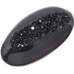2" Oval Black Knight Titanium Druzy Cabochon