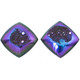 Us-made Peacock Purple Green Titanium Druzy Drusy Matched Pair Cabochon, 3/4"