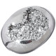 Us-made Oval Silver Mist Titanium Druzy Drusy Cab Cabochon, 1 1/2"