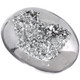 Us-made Oval Silver Mist Titanium Druzy Drusy Cab Cabochon, 1 1/2"