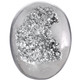 Us-made Oval Silver Mist Titanium Druzy Drusy Cab Cabochon, 1 1/2"
