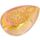 Us-made Pear Strawberry Mocha Titanium Druzy Drusy Cab Cabochon, 1 3/8"