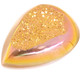Us-made Pear Strawberry Mocha Titanium Druzy Drusy Cab Cabochon, 1 3/8"